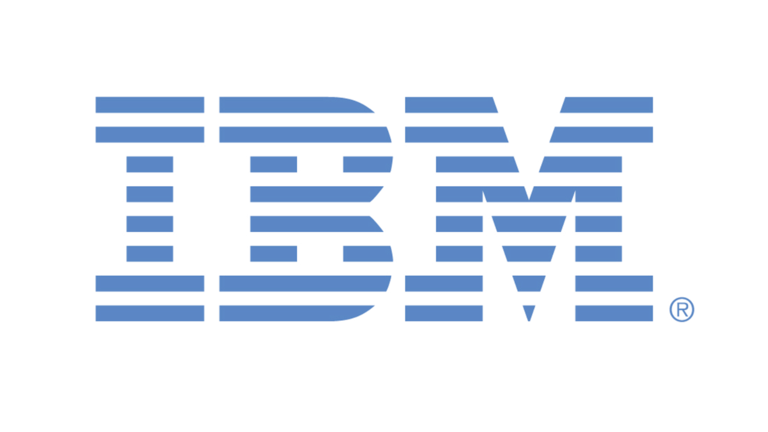 shows the company logo of IBM 