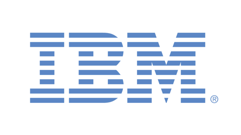 shows the company logo of IBM 